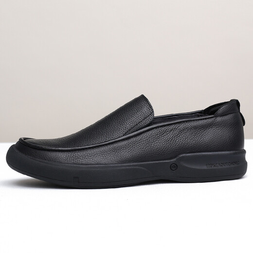 SDEP spring top layer cowhide business casual leather shoes soft leather soft sole large size small size non-slip wear-resistant men's shoes 3891 black leather inner lining 48 (290mm)