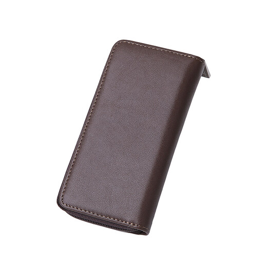 Sieben Wölfe Multifunktionale Schlüsselbeutel, Lederkette für Herren Leder, geschäftlich, lässig, vielseitig, trendige Münzbrieftaschen Geschenkbox, chinesisches Valentinstag Geschenk 145 Kaffee QPL24026-099
