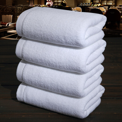 Bingxingmeng pure cotton white towel wholesale hotel beauty salon thickened Baotou cotton custom logo water-absorbent white towel hotel exclusive 21 shares 120g 34*75