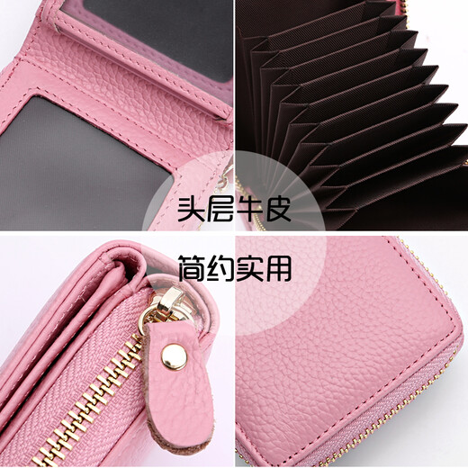 Führerschein für männliche Kartenbeutel koreanischer Stil echter Leder Reißverschluss Frauen Brieftasche Multifunktionslizenz Set Thin Card Bag Rot rot