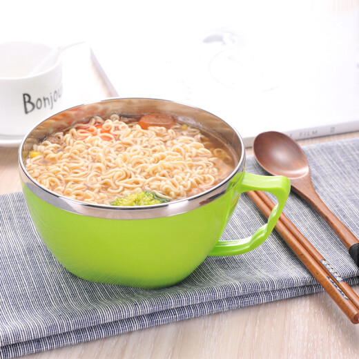 JINGYI 304 stainless steel instant noodle bowl with lid large student dormitory lunch box