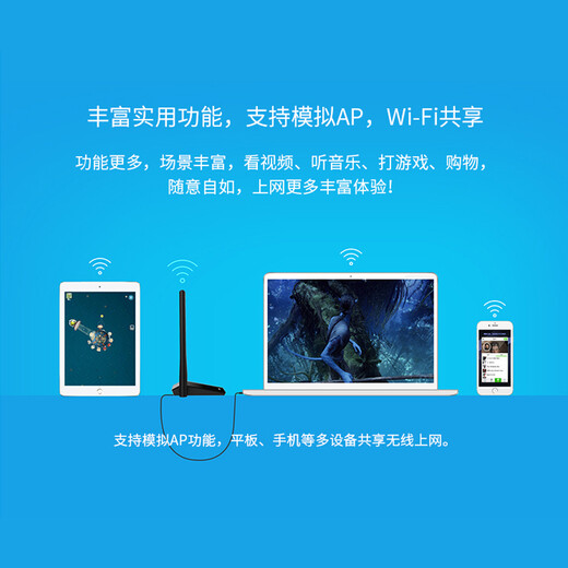 Pulian TP-Link WN826N Carte de réseau sans fil USB sans réception ordinateur portable sans fil WiFi Receiver High gain Double antenne WN826N Card réseau USB sans fil (version de conduite)