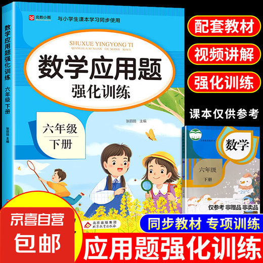 六年级口算天天练上下册数学练习题口算题卡配套人教版 小学思维训练计算题强化专项20以内加减法2上同步练习册暑假 【单本】应用题 下册