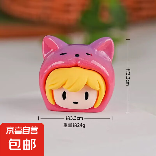 创意卡通时空人立体树脂萌粒小摆件动物盲盒可爱儿童礼物 1个装横眼时空人-土黄发