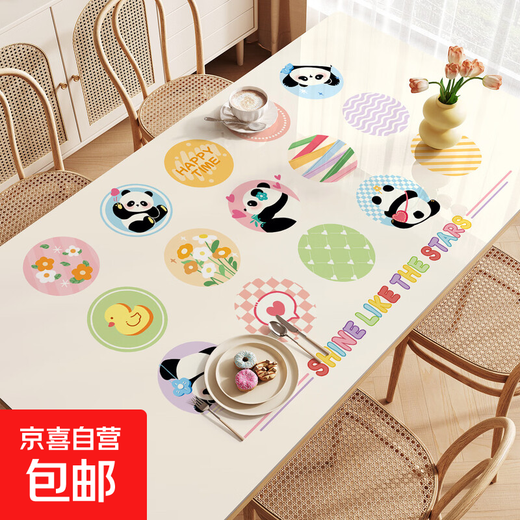 Cartoon und niedliche tierische Tischdecke Tischdecke Tisch Matte Tischtischschutzkissen wasserdichte öldichte Esstisch Matte Tisch Matte Tischtuch Pvc-Spray Zd12129 子子子子子 90*180 cm