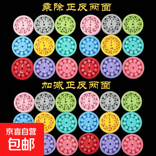 Spinner numérique populaire, artefact d'apprentissage de puzzle de gyroscope mathématique, jouet de calculatrice d'addition, de soustraction, de multiplication et de division, addition, soustraction + multiplication et division, 18 pièces dans un ensemble complet