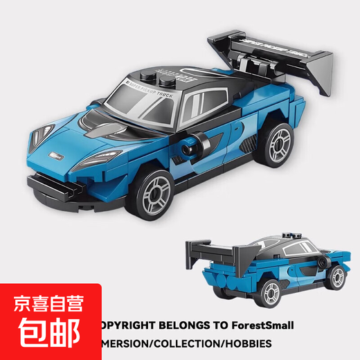 Children's educational building blocks sports car intelligence development toys off-road vehicle pull-back racing mini children's toys building blocks assembled car-McAllen 1