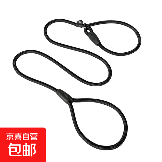 Dog rope explosion-proof P chain dog walking leash anti-breakaway dog chain medium and large dog leash black 1.0*120cm