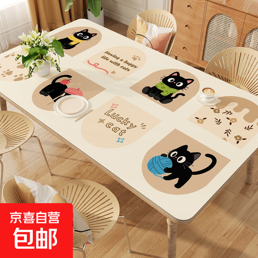 Cartoon und belüftete niedliche Katze Kapibala Tischdecke Tisch Matte Esstisch Matte wasserdicht und öldichtes Tee Tischmatte Desktop-Schutzmatte PVC Leder-ZD12122 Erinnerungen und Katze 50*90 cm