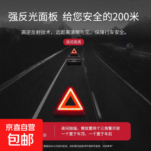 Car tripod warning sign tripod reflective national standard fire extinguisher vehicle vehicle failure safety triangle plate reflective model 1