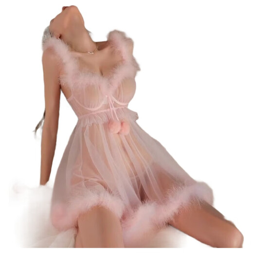 Sexy temptation pajamas, sexy lingerie, women's bed shirt, pure desire, hot temptation nightgown, passion suit uniform, light pink - soft cute bunny nightgown (separate suspender skirt), one size fits all 85Jin Jin is equal to 0.5kg -125Jin Jin is equal to 0.5kg