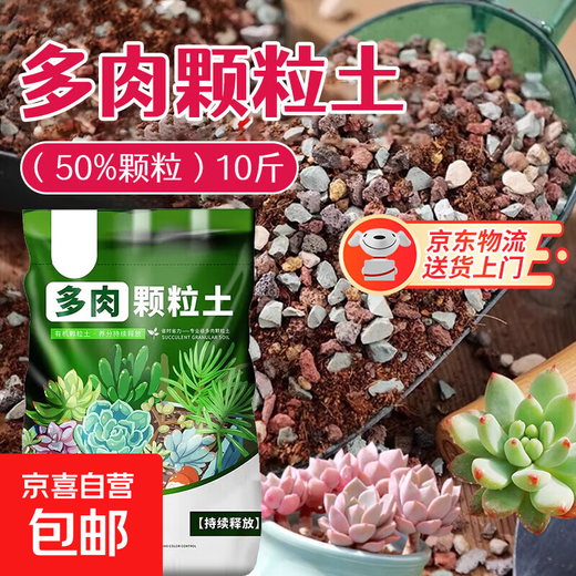 Succulent soil special nutritional soil fleshy granular soil plant planting soil paving stone leaf insert household peat soil large bag 50% granular succulent soil 10Jin Jin is equal to 0.5 kg