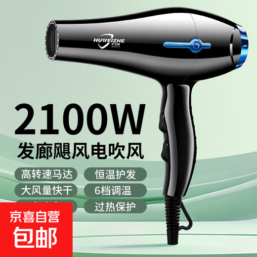 Hair dryer for home use high power 2200W hot and cold air professional hair salon level barber shop constant temperature hair dryer high wind speed drying professional model home hair salon recommended-2100W 9110