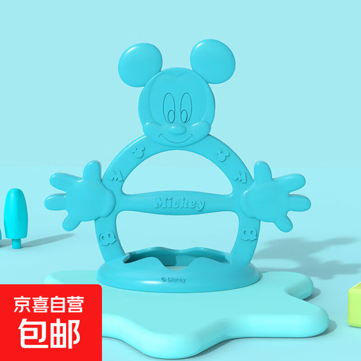 Children's Teether Silicone Teething Stick Baby Teething Toy Soothing Teething Stick High Temperature Resistant Mickey/Blue