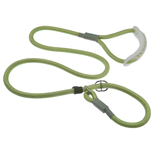Guazhou Mu Dog Rope Explosion-proof P Chain Dog Training Grade P Rope Integrated Thick Traction Belt Small, Medium and Large Dog Traction Rope Supplies Light Green Explosion-proof P-P Chain with White Handle 1.5 Meter Long M Size 1.0 cm Thick 10 Jin Jin is equal to 0.5 kg -80 Jin Jin is equal to 0.5 kg