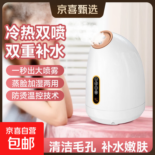 Avode facial steamer, hot and cold dual-spray facial household moisturizing nano-spray hydration device, fully upgraded hot and cold facial steamer, hot and cold dual-spray pure white Z16