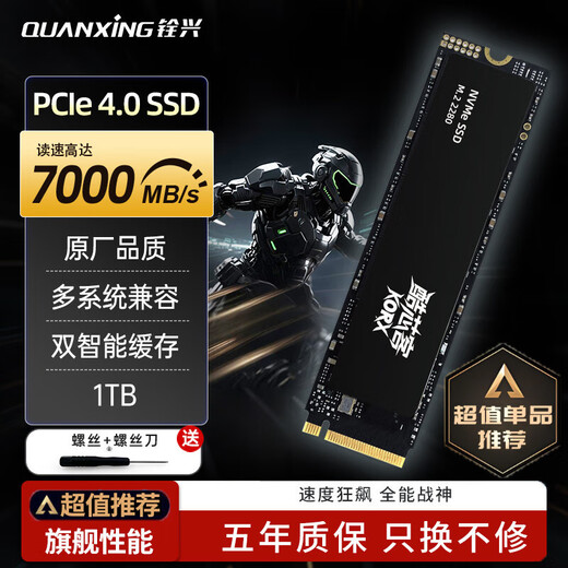 QUANXING 1TB SSD solid state drive AI PC storage accessories M.2 interface 2280 (NVME protocol) PCIe4.0 reading speed 7000MB/s P402