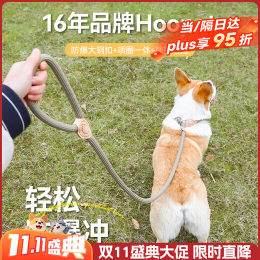 Huayuan pet equipment (hoopet) dog rope explosion-proof Okinawa P rope P chain traction rope collar large and medium-sized dog leash to prevent break-away dog walking