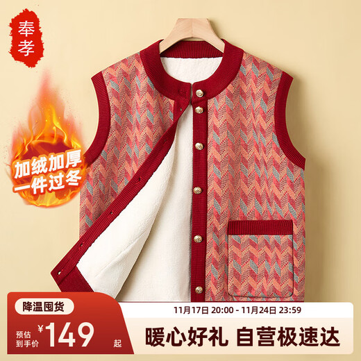 Fengxiao mother's clothing autumn and winter plus velvet vest jacket 2025 new middle-aged and elderly clothes grandma and old lady vest