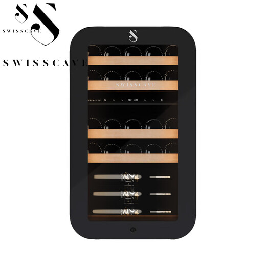 SWISSCAVE Swiss brand red wine cabinet home embedded WLB-120DF-BLACK black 26 bottles