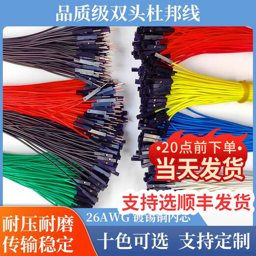 Dengshitang 1P double-ended PVC DuPont cable male to male female to female male to female 10/20/30CM rehearsal cable customizable shelled rehearsal cable red - male to female (1 piece) 0.1M