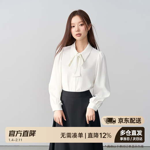 Lady Bird white shirt women's professional formal top teaching staff interview suit with commuting wear chiffon shirt
