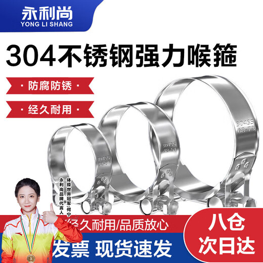Yonglishang 304 stainless steel strong hose clamp European pipe clamp clamp fixed ring buckle water pipe clamp strong hose clamp 20-22 (2 pieces)