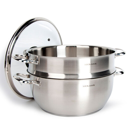 LOCK&LOCK 28CM two-layer steamer set 304 stainless steel LCM2287SW-2