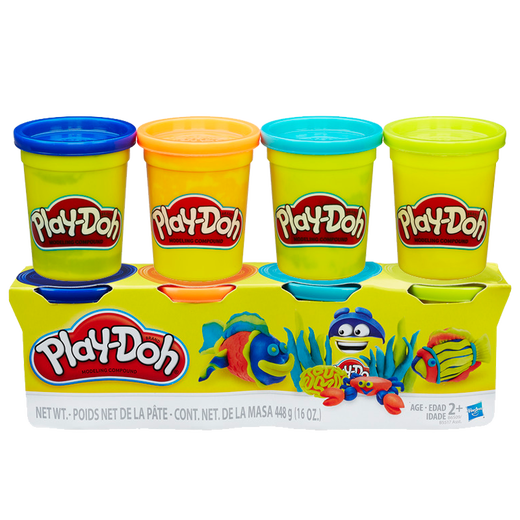 [70% nuevo] Hasbro (Hasbro) Colorido Mud Plasthine New Edition Bold Model 4 Colors (448g) Toyos hechos a mano de bricolaje para niños y niñas Juguetes para niños Suplemento de producción de harina de trigo natural B6509