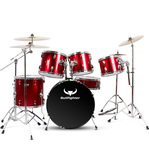 Bullfighter drum set for adults and children professional jazz drum 7 drums 3 cymbals 4 cymbals percussion instrument burgundy 7 drums 4 cymbals
