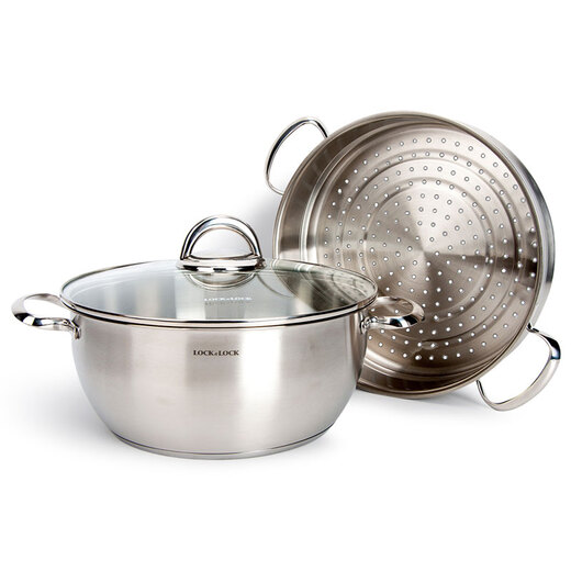 LOCK&LOCK 28CM two-layer steamer set 304 stainless steel LCM2287SW-2