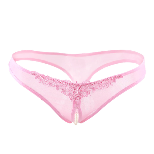 Women's sexy open crotch underwear thong transparent temptation teasing no need to take off traceless SM role play 7194 men's sexy underwear - black