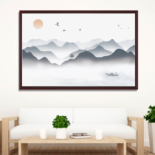 Jumengwu Modern Simple Living Room Decoration peinture nordique canapé arrière-plan mural fraîche peinture peinture murale plantes pastorales TE3890 80 * 120cm