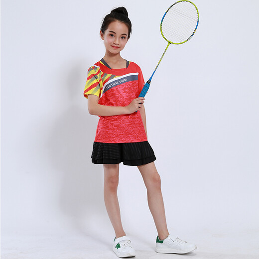Saisie de badminton pour enfants à séchage pour garçons et filles à manches courtes d'été et secondaire des élèves de table de tennis de tennis uniformes uniformes de la compétition de sports de sport concours d'uniformes de raccourcissement