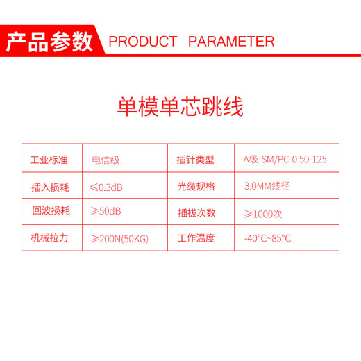 EB-LINK 电信级广电专用斜八度APC插芯端面光纤跳线 尾纤 跳纤 单模单芯 FC/PC-FC/APC 3米