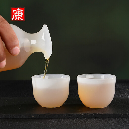 Changyin imitation jade wine glass, glazed jade classical small wine glass, Chinese wine glass set, household white wine glass, yellow wine glass, one cup, six