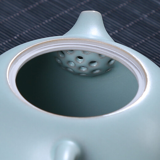 Xiangye Ru kiln teapot Xi Shi pot Kung Fu tea set with side handle pot large tea cup Ru porcelain household large Xi Shi pot 300ml