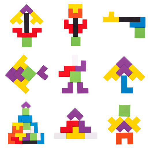 Fu Child Tetris puzzle children's educational toys boys and girls kindergarten baby early education building blocks birthday gift new Tetris