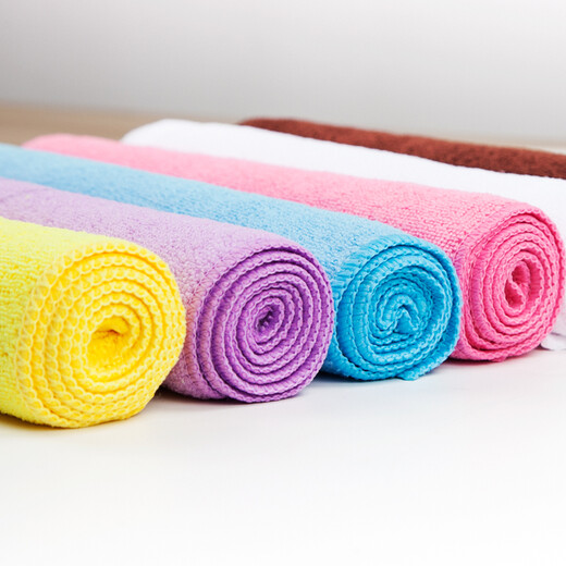 Bingxingmeng housekeeping cleaning rag absorbs water, does not shed lint, thickened towel, wipes glass, wipes floor, wipes tablecloth, cleans kitchen, strong water absorption, purple 30*70, thickened 10 pieces