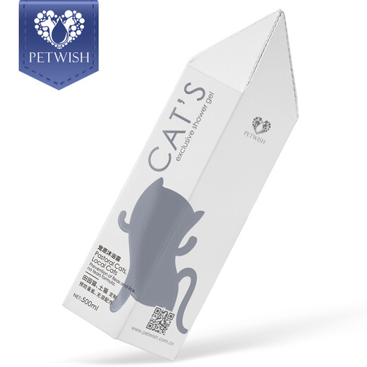 PETWISH Pastoral Cat Shower Gel, specially formulated for adult and young cats to remove mites, inhibit bacteria, eliminate fleas and lice, and tear-free formula cat bath