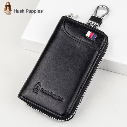 Hush Welpen echte Leder -Schlüsselbeutel für Männer und Frauen, modische Top -Layer -Kuhlatten -Schlüsselkette für große Kapazität Herrenschlüssel Tasche Taille hängen