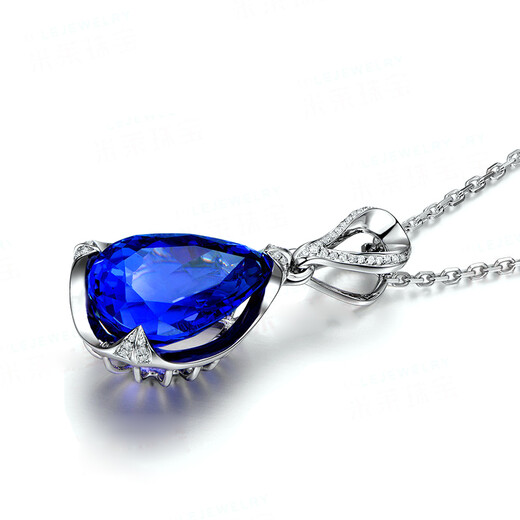Millais Jewelry 5A grade tanzanite pendant 18K gold pendant set with diamonds women's pendant colored gemstone pear-shaped necklace gift 4.37 carats without chain