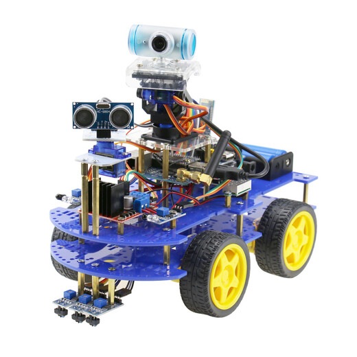 Makerobo STM32 Smart Car Robot Kit 4WD Allrad-Programmierungsprogrammierung DIY-Entwicklungswettbewerb Tracking Hindernisvermeidung Fernbedienung Bluetooth Control/W B-Paket