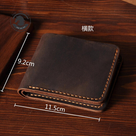 Andseeyou Marke handgefertigtes verrückter Pferde Leder Brieftasche Herren Kurzes Geld Chuck Schicht Cowide Kartentasche ID Echt Leder Brieftasche Vertikal