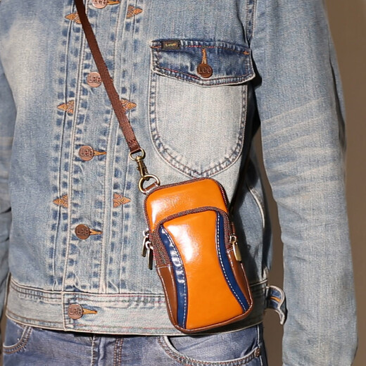 Apple running mobile phone arm bag, multi-functional sports mobile phone bag, crossbody bag, universal mobile phone waist bag for men and women, outdoor handbag, fitness armband, arm sleeve, arm bag, handbag, hanging bag, orange sapphire blue standard style (arm circumference 18-28cm/suitable for thin-slim body)