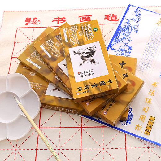 Marley Chinese painting pigments Chinese painting entry-level tool set for primary school students Chinese painting set ink painting complete set for beginners complete set of Chinese painting pigments Recommended for beginners - freehand entry version 12-piece set 18 colors 12ml