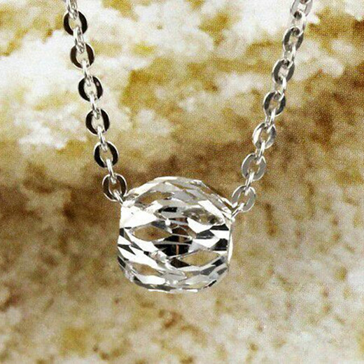 Jinduoxi Jewelry Pt950 Platinum Pendant Hollow Transfer Beads Passepartout Platinum Hollow Necklace for Men and Women Small Diameter 6mm
