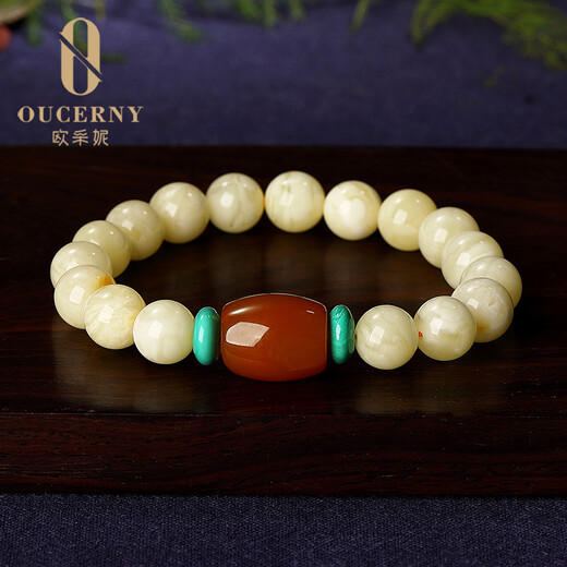 Eugenie Baltic Sea White Nectar Bracelet Unoptimized Full Honey Round Beads Beeswax Amber Women's Single Circle Bracelet South Red Bucket Beads Now Weared and Made