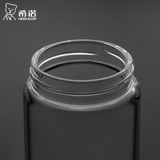 希诺（HEENOOR） 希诺单层玻璃茶杯大容量便携防漏提环耐热玻璃杯过滤泡茶水杯子 695毫升/6076