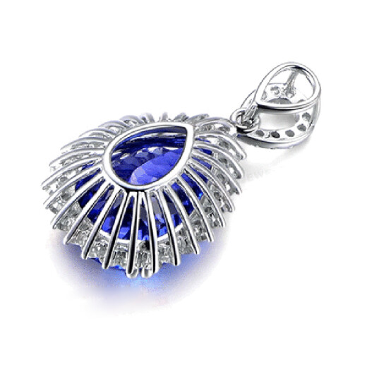 Millais Jewelry natural 5A grade tanzanite pendant 18K gold inlaid diamond colored gemstone pendant for women drop-shaped Taylor style 2.28 carat tanzanite pendant (excluding chain)